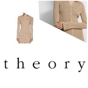 NWT Theory rib cardigan/washable silk Sz M